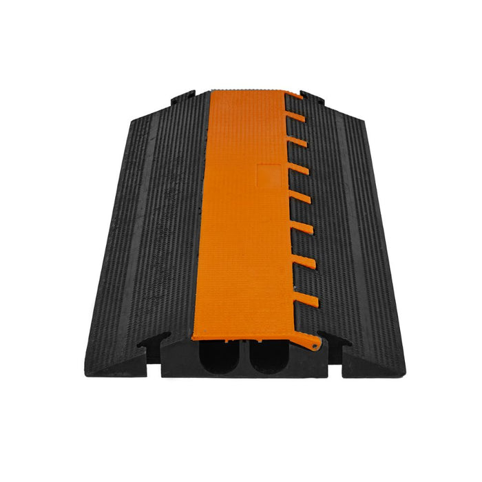 Elasco® MightyGuard Cable Protector Ramp - 2 Channel - Black / Orange