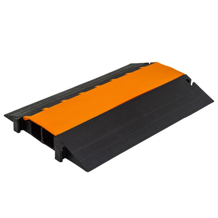 Elasco® MightyGuard Cable Protector Ramp - 2 Channels - Black / Orange