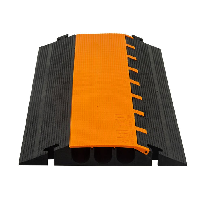 Elasco® MightyGuard Cable Protector Ramp - 3 Channel - 2" - Black / Orange
