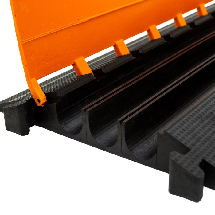 Elasco® MightyGuard Cable Protector Ramp - 3 Channel - 2" - Black / Orange