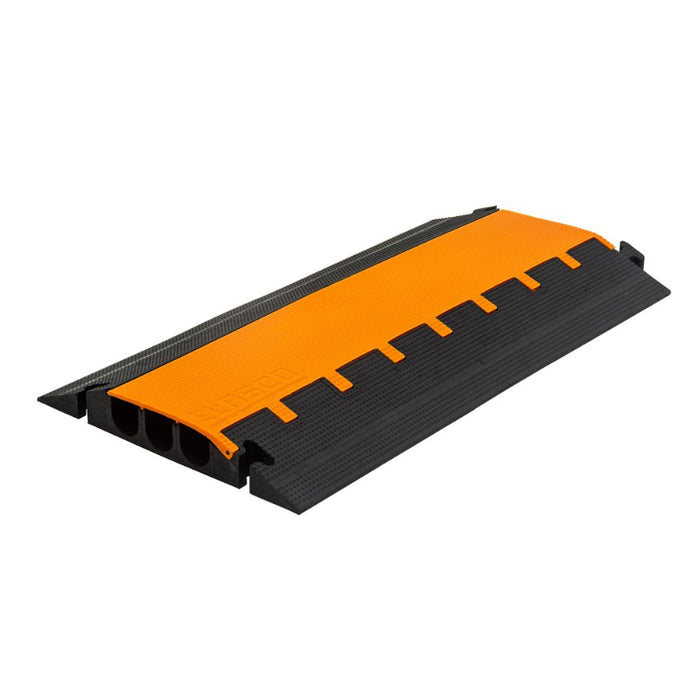 Elasco® MightyGuard Cable Protector Ramp - 3 Channel - 2" - Black / Orange