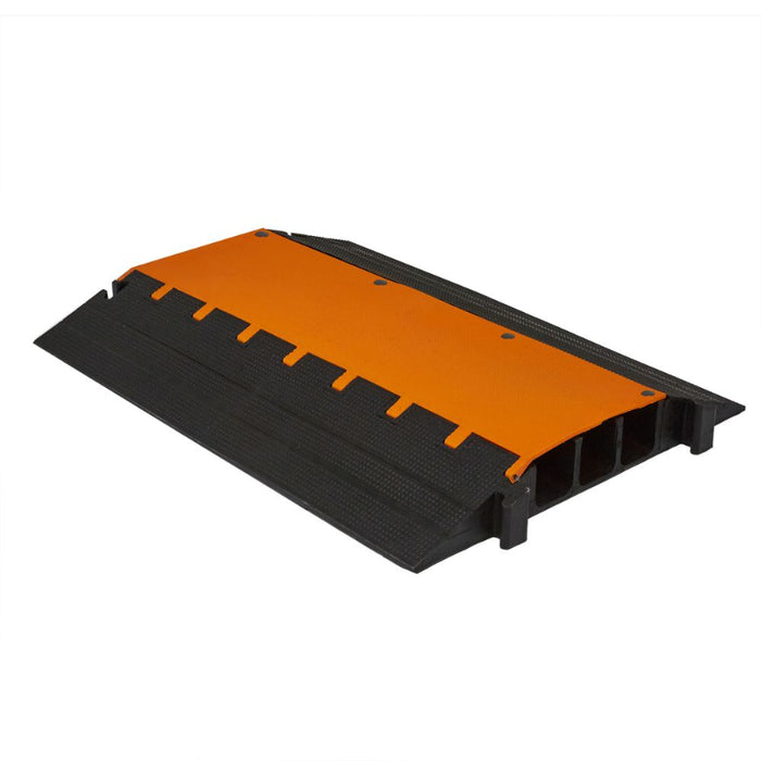 Elasco® MightyGuard Cable Protector Ramp - 3 Channel - 3" x 3" - Black / Orange