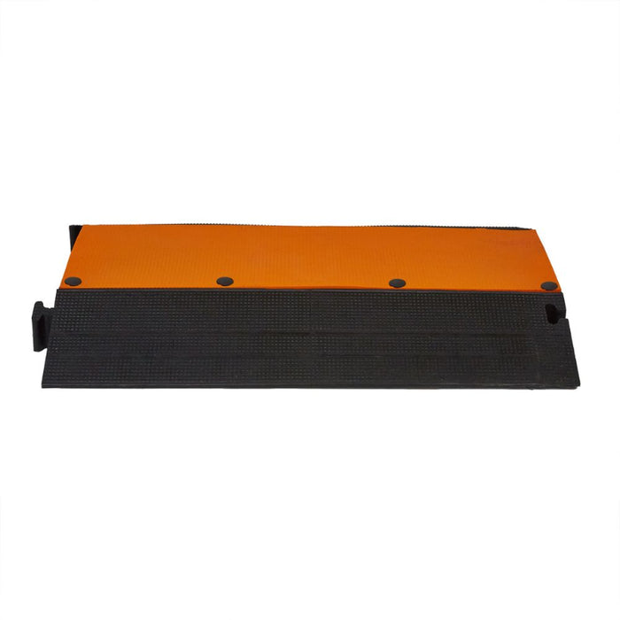 Elasco® MightyGuard Cable Protector Ramp - 3 Channel - 3" x 3" - Black / Orange