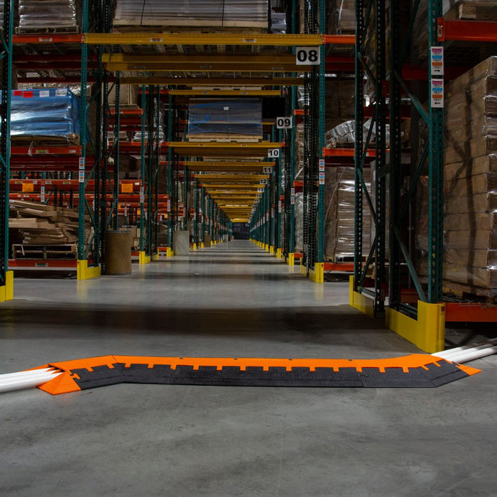 Elasco® MightyGuard Cable Protector Ramp - 3 Channel - 3" x 3" - Black / Orange