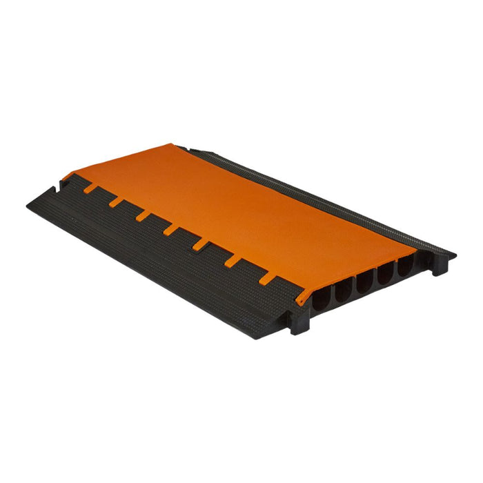 Elasco® MightyGuard Cable Protector Ramp - 5 Channel - Black / Orange