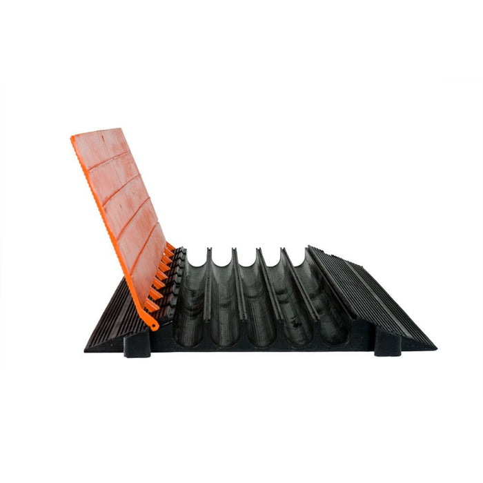 Elasco® MightyGuard Cable Protector Ramp - 5 Channel - Black / Orange