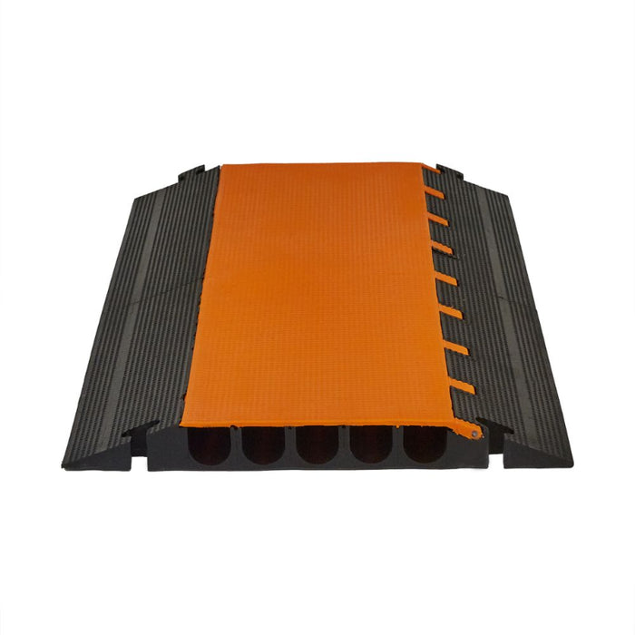 Elasco® MightyGuard Cable Protector Ramp - 5 Channel - Black / Orange