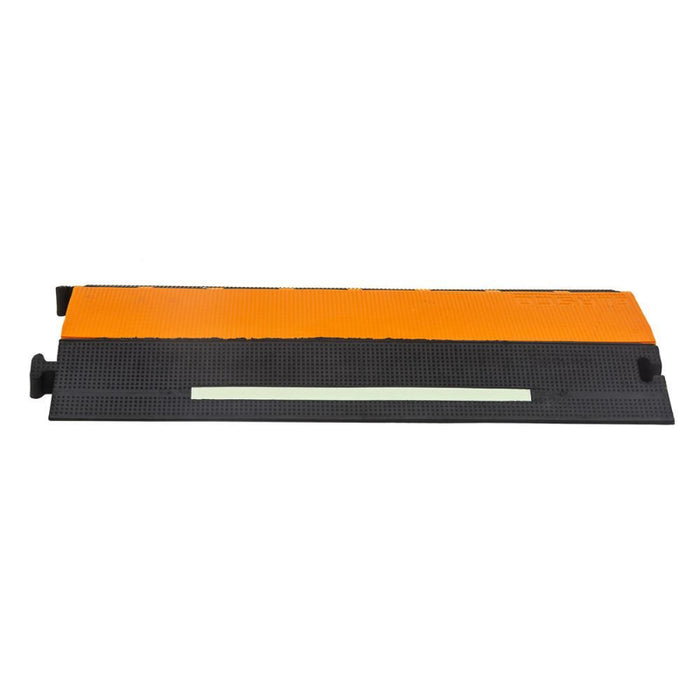 Elasco® MightyGuard Elasglow Cable Protector Ramp - 3 Channel - Black / Orange
