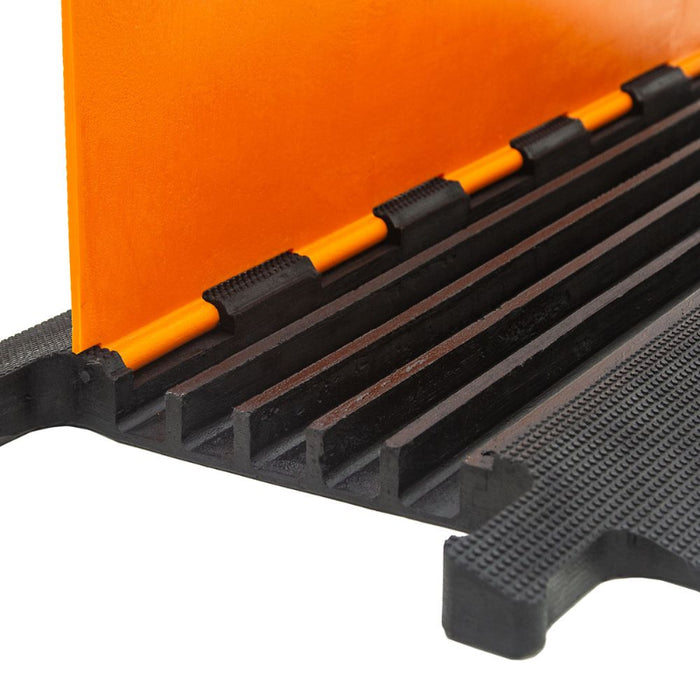 Elasco® UltraGuard Cable Protector Ramp - 5 Channel - Black / Orange