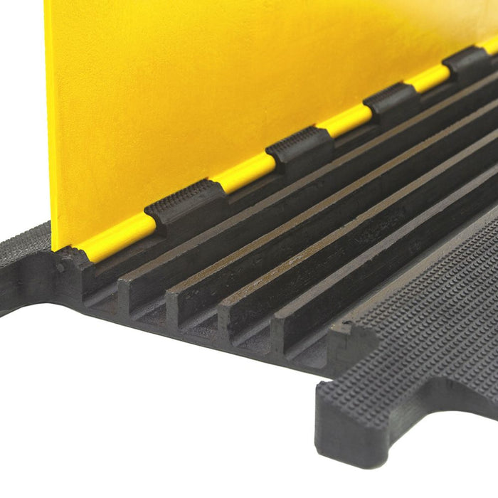 Elasco® UltraGuard Cable Protector Ramp - 5 Channel - Black / Yellow