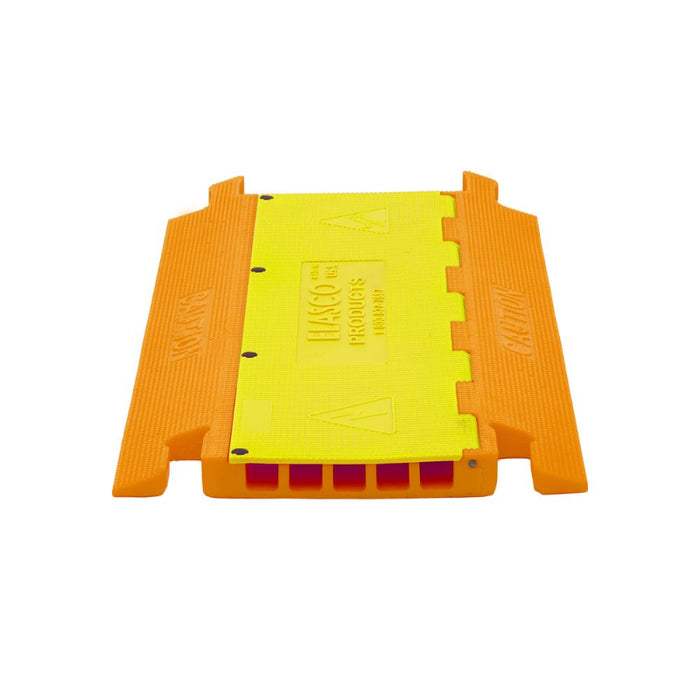 Elasco® UltraGuard Cable Protector Ramp - 5 Channel - Orange / Yellow