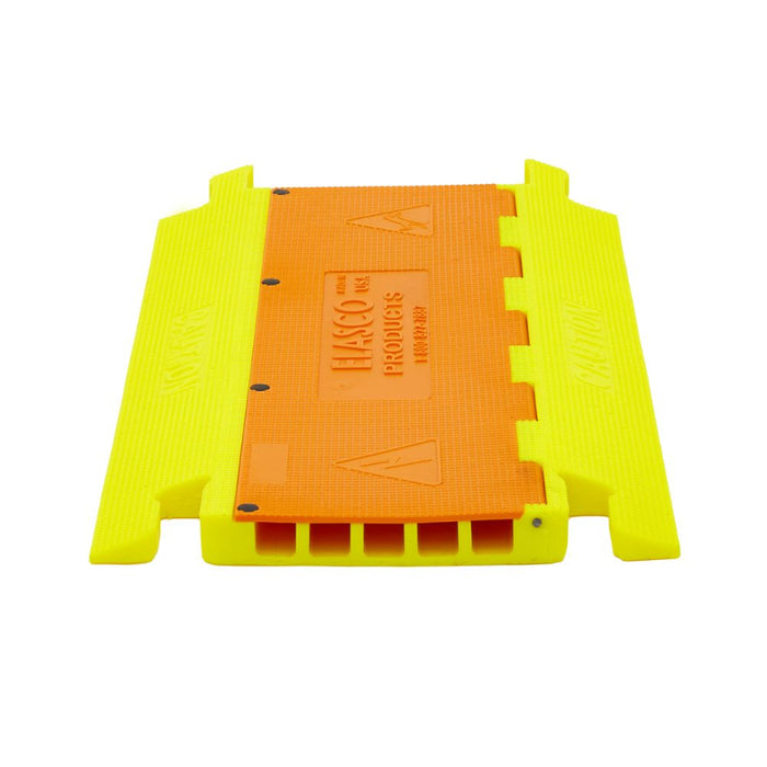 Elasco® UltraGuard Cable Protector Ramp - 5 Channel - Yellow / Orange