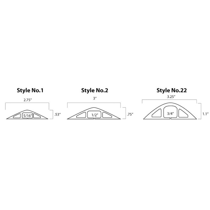 Flexiduct Floor Cord Covers - Unsplit Bottom - 0.75 Channel Width - Gray