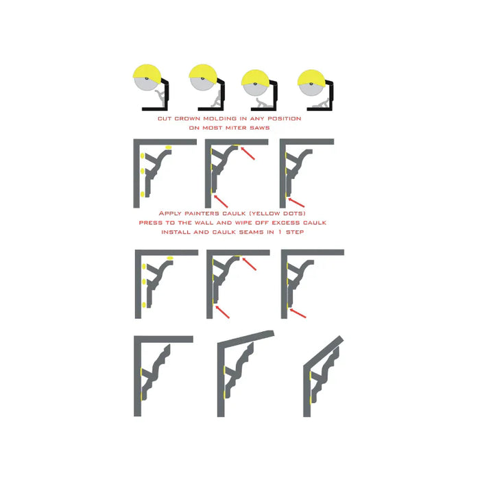Foam Crown Molding - 5.5" H - 8' Length - Profile 5 - Paintable High Density Styrofoam