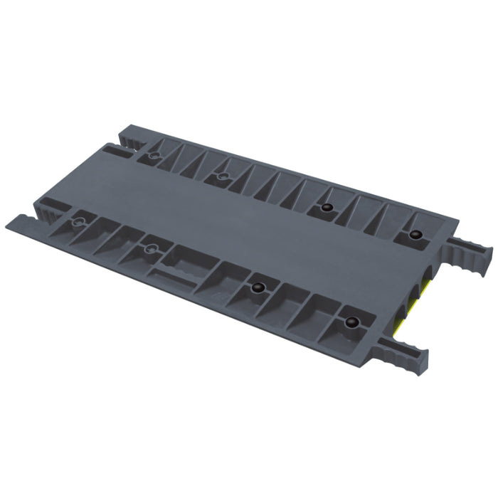 Grip Guard® Lightweight Cable Protector Ramp - 3 Channels - Yellow / Gray