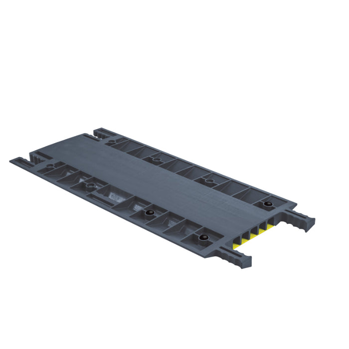 Grip Guard® Lightweight Cable Protector Ramp - 5 Channels - Yellow / Gray