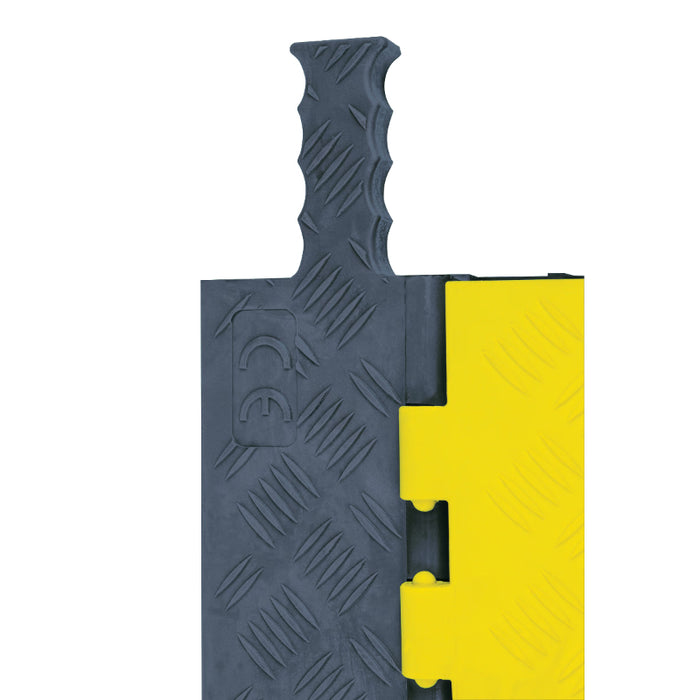 Grip Guard® Lightweight Cable Protector Ramp - 5 Channels - Yellow / Gray