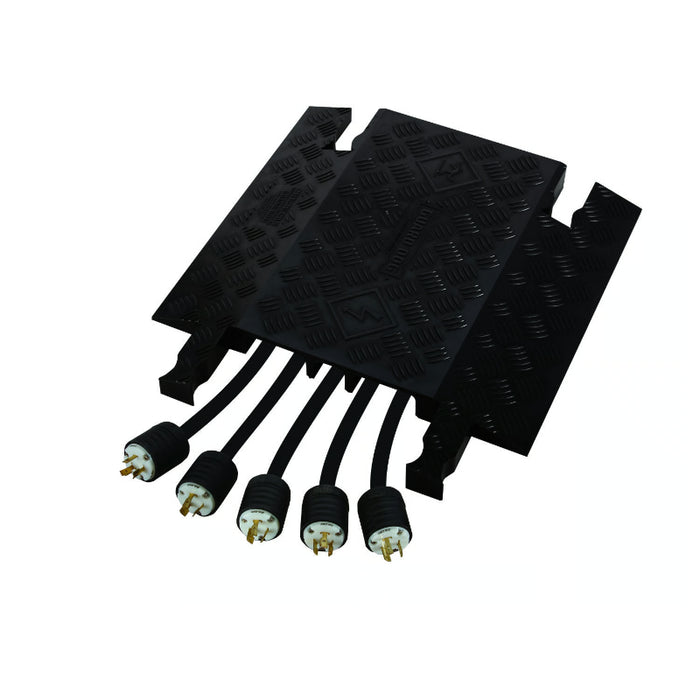 Guard Dog® Drop-Over Cable Protector Ramp - 3 Channels - Black