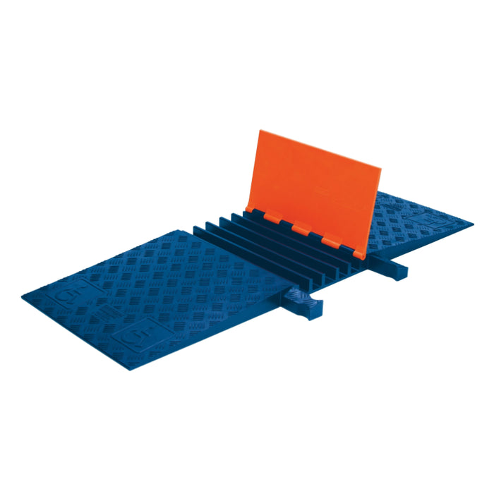 Guard Dog® ADA Compliant Cable Protector Ramp - 5 Channels - Orange / Blue