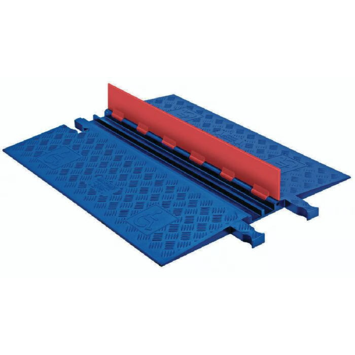 Guard Dog® ADA Compliant Low Profile Cable Protector Ramp - 2 Channels - Orange / Blue