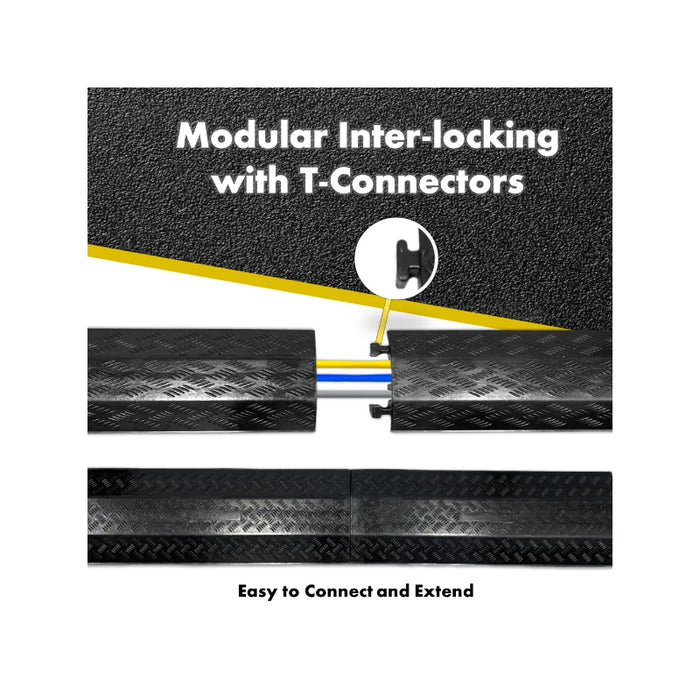 Kable Kontrol® Drop Over Floor Cord Cover 40" Long - 3 Channel - Black