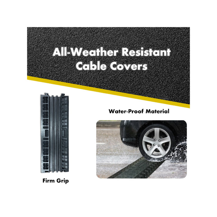 Kable Kontrol® Drop Over Floor Cord Cover 40" Long - 3 Channel - Black
