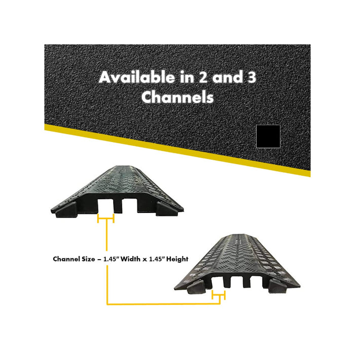 Kable Kontrol® Drop Over Floor Cord Cover 40" Long - 3 Channel - Black
