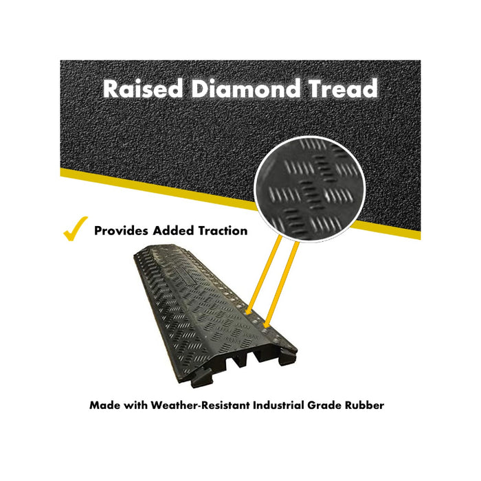 Kable Kontrol® Drop Over Floor Cord Cover 40" Long - 3 Channel - Black
