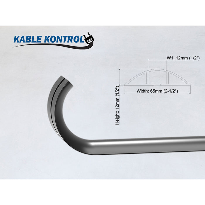 Kable Kontrol® Flexible Silicone Adhesive Floor Cord Cover - Black