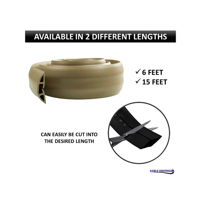 Kable Kontrol® PVC Floor Cord Cover Kit - 15' Long - Black