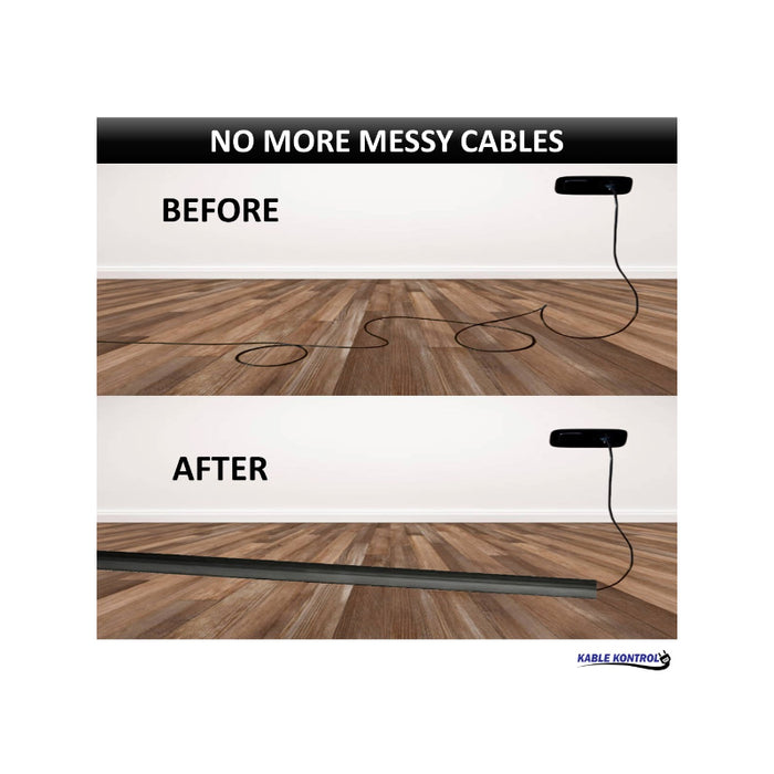 Kable Kontrol® PVC Floor Cord Cover Kit - 15' Long - Black
