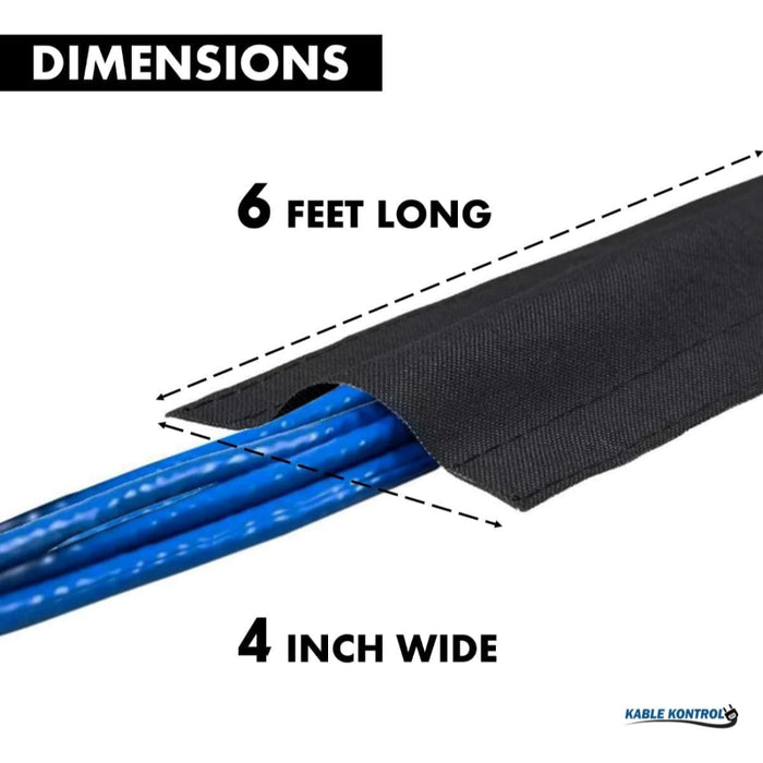 Kable Kontrol® Carpet Cord Cover - 4" Wide X 6" Long - Black
