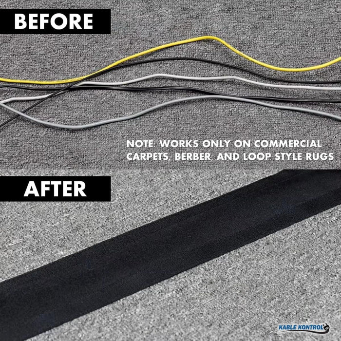 Kable Kontrol® Carpet Cord Cover - 4" Wide X 6" Long - Black