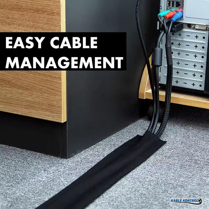 Kable Kontrol® Carpet Cord Cover - 4" Wide X 6" Long - Black