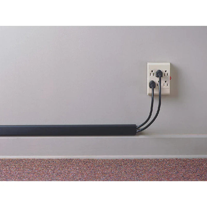 Kable Kontrol® Wall Cord Cover Cable Raceway - 3/4" H x 1-1/2" W x 96" L - Black