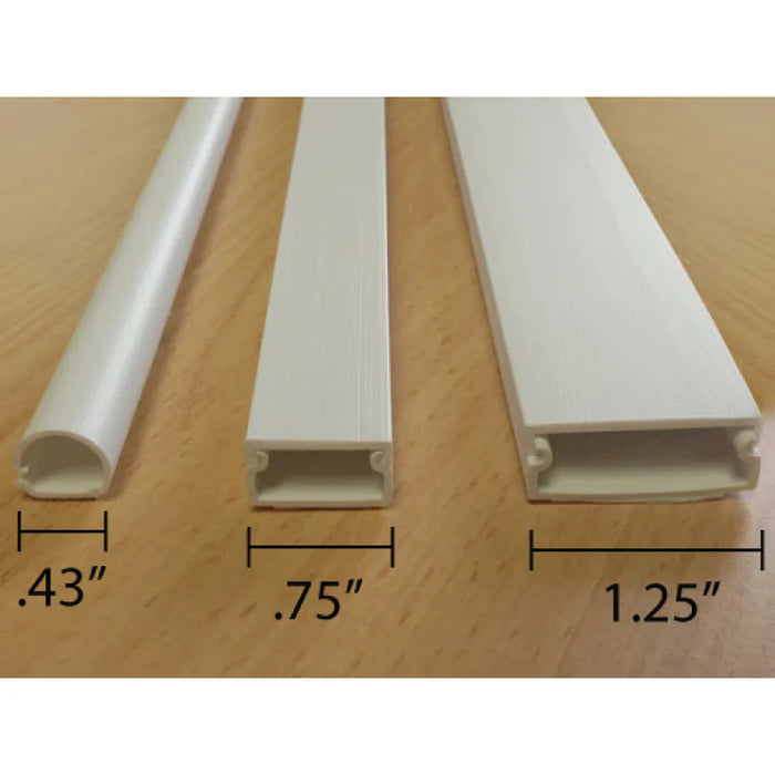 Kable Kontrol® Wall Cord Cover Cable Raceway - 1.25" W x 0.43" H x 60" L