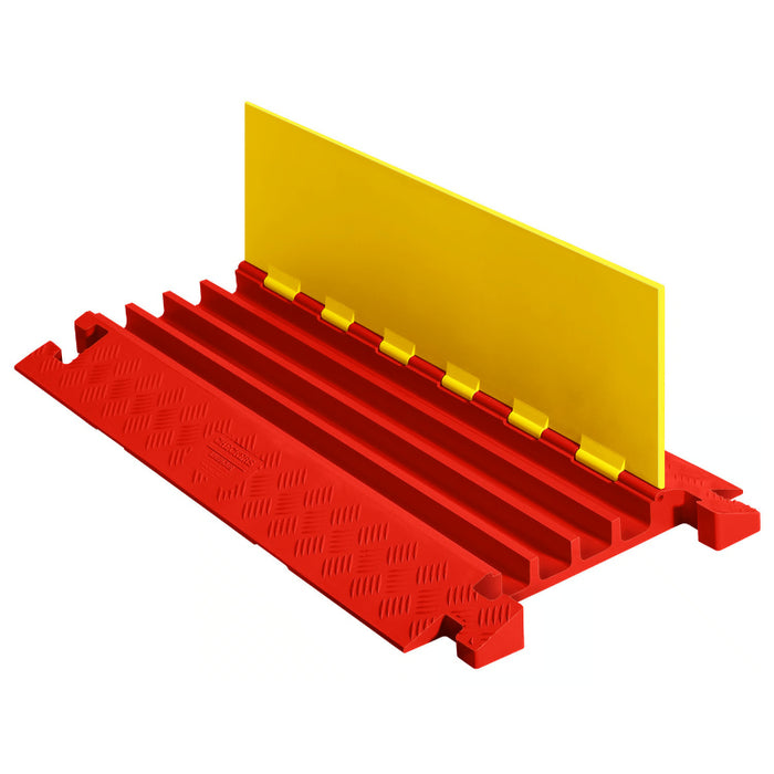 Linebacker® General Purpose Cable Protector Ramp - 4 Channels - Orange / Yellow