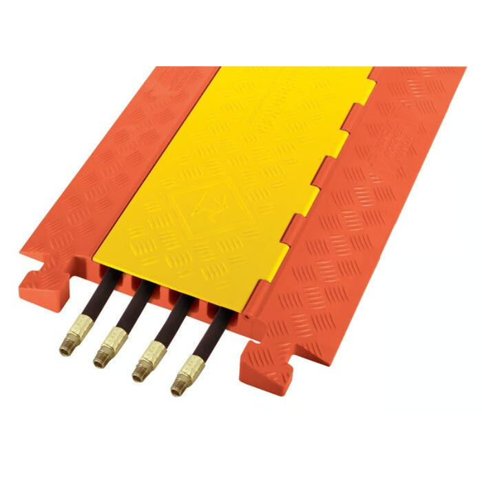 Linebacker® General Purpose Cable Protector Ramp - 4 Channels - Orange / Yellow