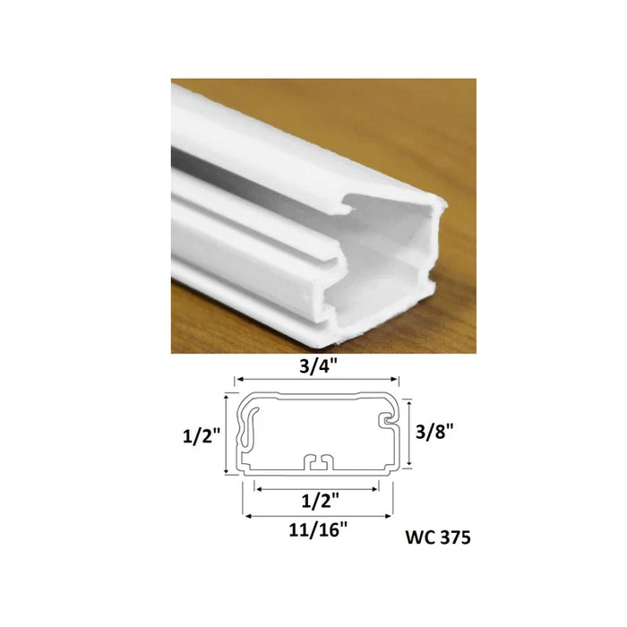 Wire Trak® Cable Raceway On a Roll - 0.75" W x 0.5" H x 50' L - Beige