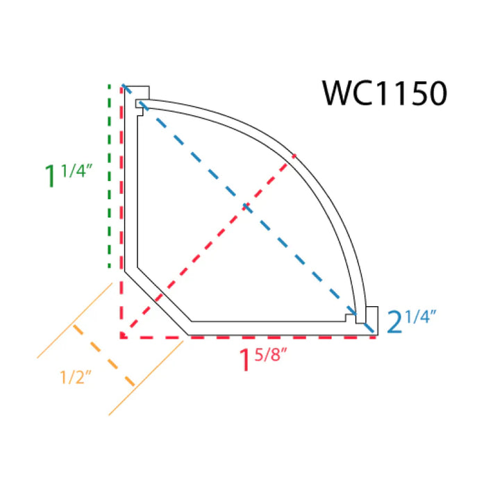 Wire Trak® Corner Duct Wall Cable Raceway - 5' L - 2-3/16" Radius
