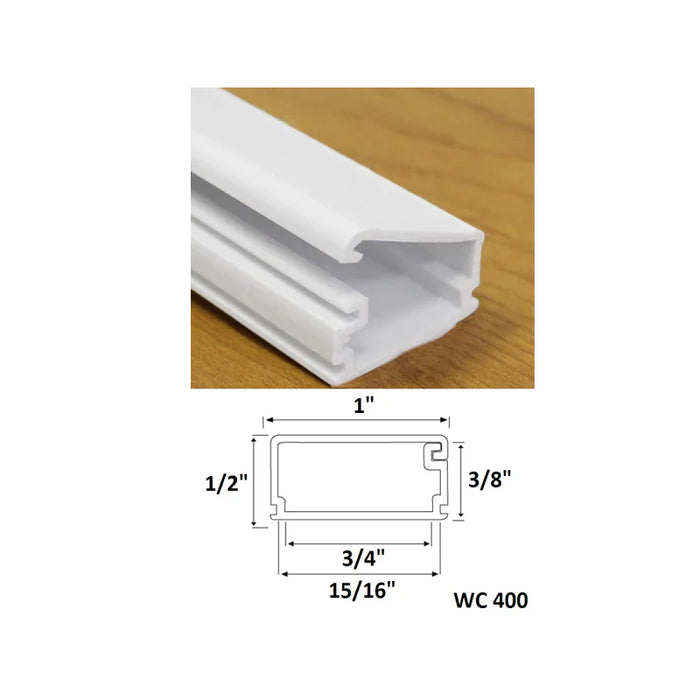Wire Trak® WireTrak Cable Raceway On a Roll - 1" W x 0.5" H x 50' L