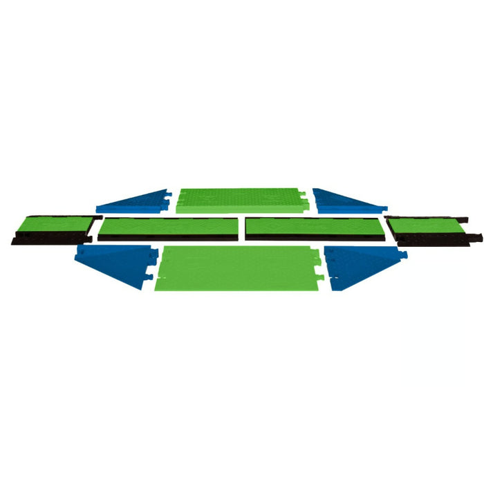 Yellow Jacket® AMS Modular Accessibility Ramp System for 5-channel ADA Cable Protector - Kit 1 - Hi-Viz Green