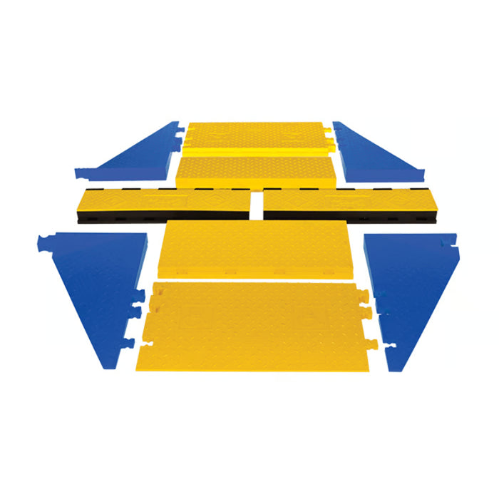 Yellow Jacket® AMS Modular Accessibility Ramp System - Female Side Ramp for 5-channel ADA Cable Protector - Blue