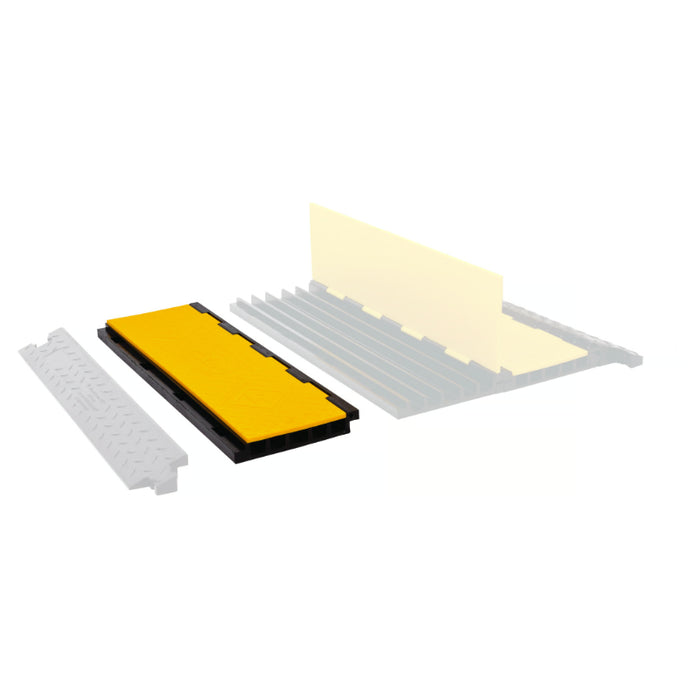 Yellow Jacket® Center Section for 5-Channel Heavy Duty AMS® System Cable Protector - Yellow / Black