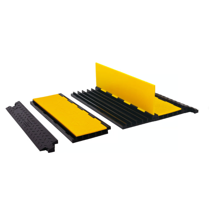 Yellow Jacket® Heavy Duty AMS® System Cable Protector Ramp - 5 Channels - Yellow / Black